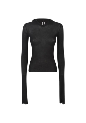 Rick Owens ribbed hooded T-shirt - Black