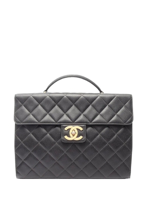 CHANEL Pre-Owned 1996-1997 CC Quilted Caviar Briefcase business bag - Black