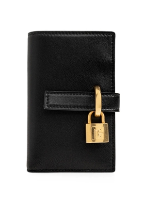 Balmain padlock-detail calf leather wallet - Black