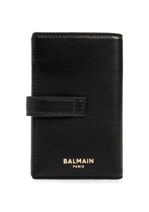 Balmain padlock-detail calf leather wallet - Black