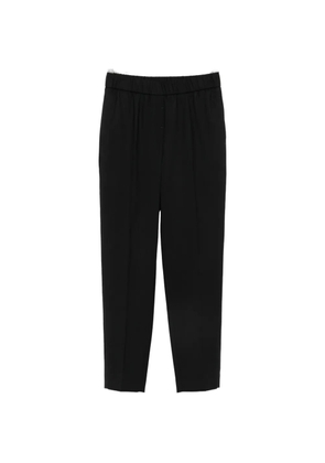 Peserico elasticated-waistband pressed-crease trousers - Black