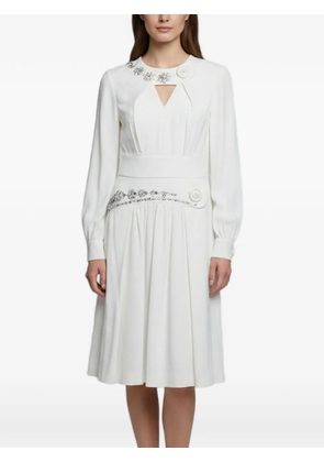 Miu Miu Pre-Owned crystal-embellished midi dress - Neutrals
