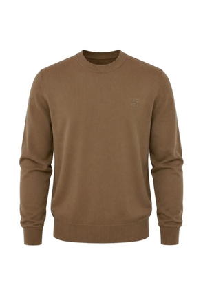 Diesel embossed-logo cotton sweater - Brown