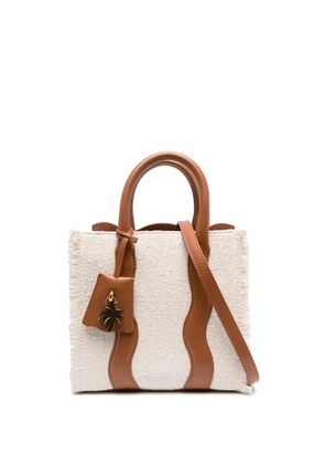 Palm Angels mini Palm Beach frayed-trim tote bag - Neutrals