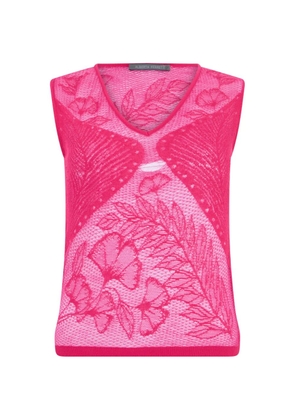 Alberta Ferretti floral-pattern V-neck top - Pink