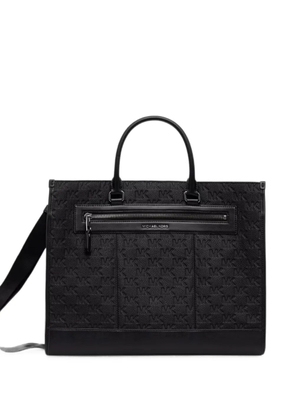 Michael Kors Jet Set monogram-print leather tote bag - Black