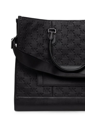 Michael Kors Jet Set monogram-print leather tote bag - Black