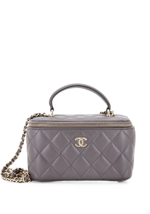 CHANEL Pre-Owned Classic Top Handle Vanity Case with Chain Quilted Lambskin Small crossbody bag - Grey