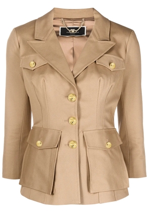 Elisabetta Franchi three-quarter sleeve blazer - Neutrals