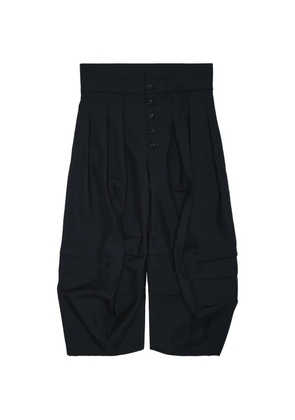 Christopher Nemeth pleated button-fly cropped trousers - Black