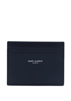 Saint Laurent logo-print card holder - Blue