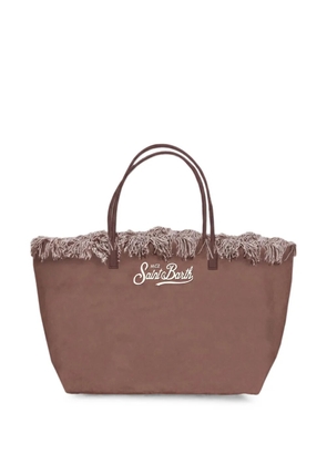 MC2 Saint Barth City fringed logo-embroidered tote bag - Brown