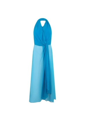Alberta Ferretti halterneck silk party dress - Blue