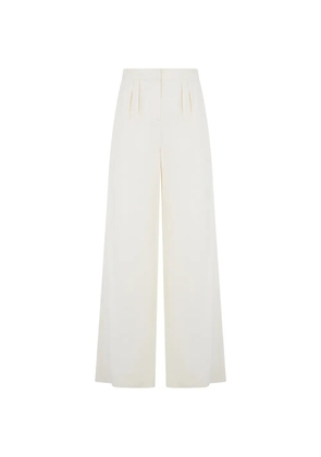 Alberta Ferretti pleated wide-leg high-waisted trousers - White