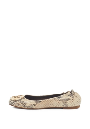 Tory Burch Minnie python-effect ballet flats - Neutrals