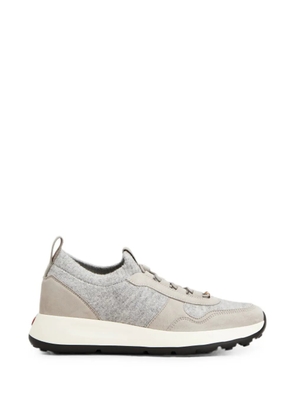 Tod's Red Dot socks sneakers in knit and suede - Grey