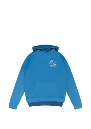 RHUDE logo-print layered-design hoodie - Blue