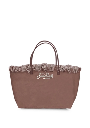 MC2 Saint Barth City fringe-trim logo-embroidered tote bag - Brown