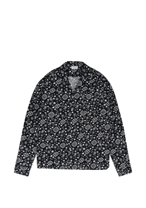 RHUDE bandana-print elbow-patch shirt - Black