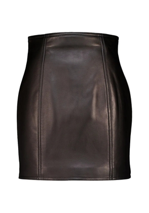 Balmain high-waist lambskin mini skirt - Black