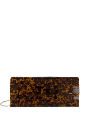 Jimmy Choo Sweetie tortoiseshell-effect clutch bag - Brown