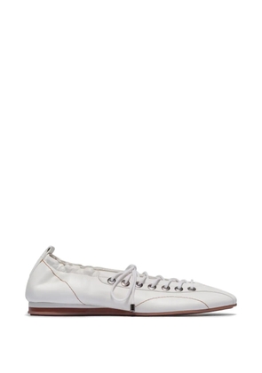 Bernardo lace-up Billie ballet flats - White