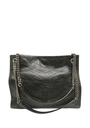 Saint Laurent Pre-Owned 2018-2026 Medium Crinkled Calfskin Monogram Niki Shopper tote bag - Black