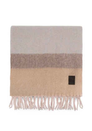 Ferragamo fringed colour-block scarf - Neutrals