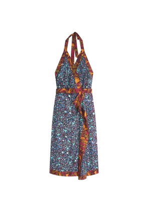 DRIES VAN NOTEN halterneck viscose dress - Blue