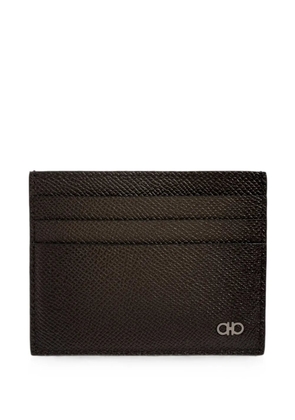 Ferragamo micro Gancini grained leather card holder - Brown