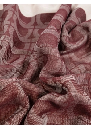 Ferragamo Gancini monogram-pattern scarf - Red