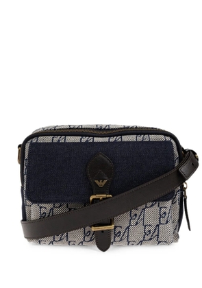 Emporio Armani monogram-print buckled messenger bag - Neutrals