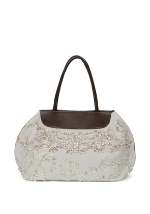 DRIES VAN NOTEN embroidered shoulder bag - Grey