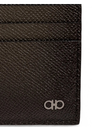Ferragamo micro Gancini grained leather card holder - Brown