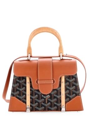 Goyard Pre-Owned Structured Saigon Top Handle Bag Coated Canvas with Leather Mini satchel - Brown