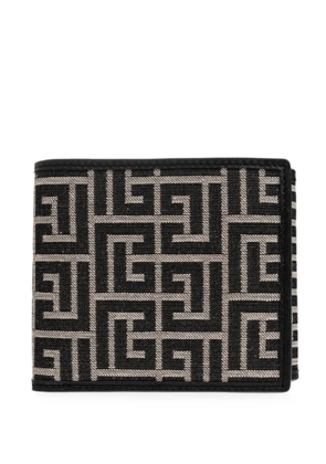 Balmain monogram canvas wallet - Black