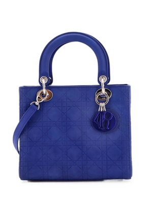 Christian Dior Pre-Owned Lady Dior Bag Cannage Embossed Matte Calfskin Medium satchel - Blue