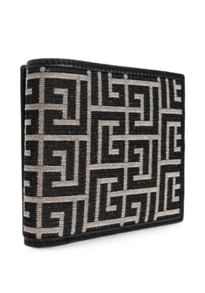 Balmain monogram canvas wallet - Black