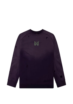Needles Deconstructed butterfly-print sweatshirt - Purple
