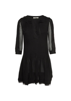 Chloé Pre-Owned pleated silk mini dress - Black