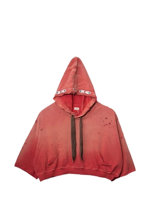 KAPITAL Thriller Damaged Devil studded hoodie - Red
