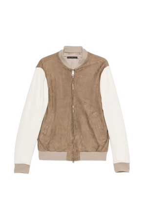 Low Brand panelled bomber jacket - Brown