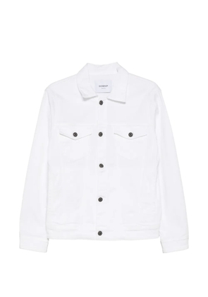 DONDUP logo-plaque button-down denim jacket - White