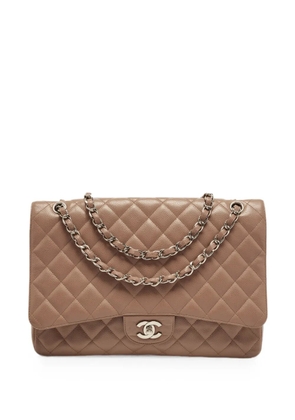 CHANEL Pre-Owned 2009-2010 maxi Classic Single Flap shoulder bag - Neutrals