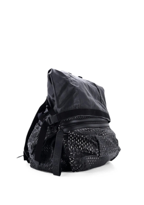 Bottega Veneta Pre-Owned Fold Over Leather with Perforated Detail backpack - Black