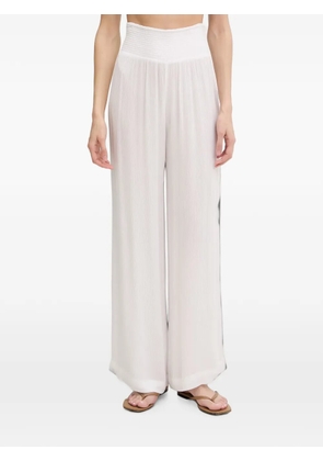 DKNY smocked-waistband pleated trousers - White