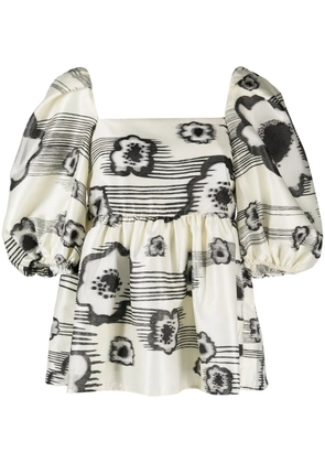 Stine Goya Kinsley floral-print blouse - White
