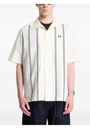 Fred Perry placement-print revere-collar shirt - Neutrals