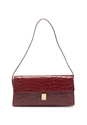 Furla croc-embossed flap shoulder bag - Red
