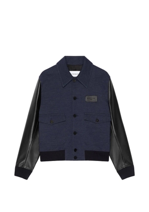 Givenchy leather-sleeve panelled jacket - Blue